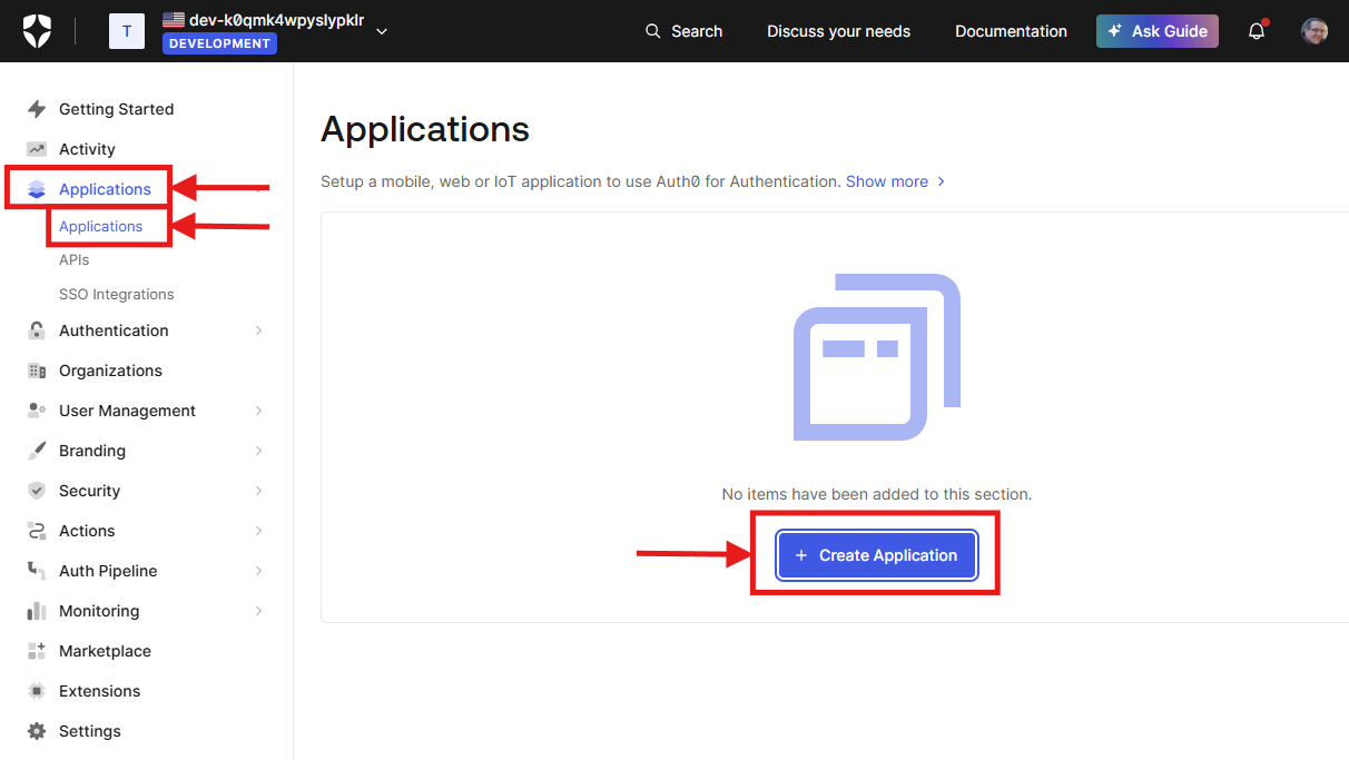 Auth0 Applications